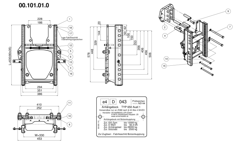 Korpus długi standardowy Case 7100/7200, Steyr 9200 - 00.101.01.0-A02