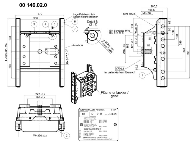 Korpus długi standardowy Valtra  - 00.146.01.2-A11