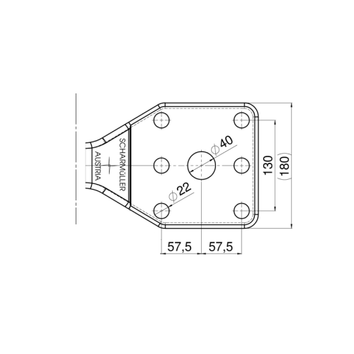 Zaczep flanszowy, oczkowy fi50mm, rozstaw Annaburger 130x115  - 00.655.51.0-A02