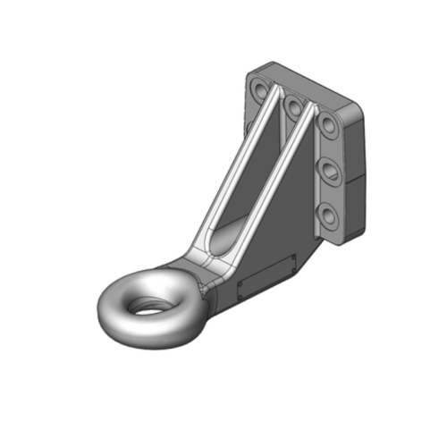 Zaczep flanszowy, oczkowy fi50mm, rozstaw 110x100 wersja obniżona  - 00.652.45.0-A90
