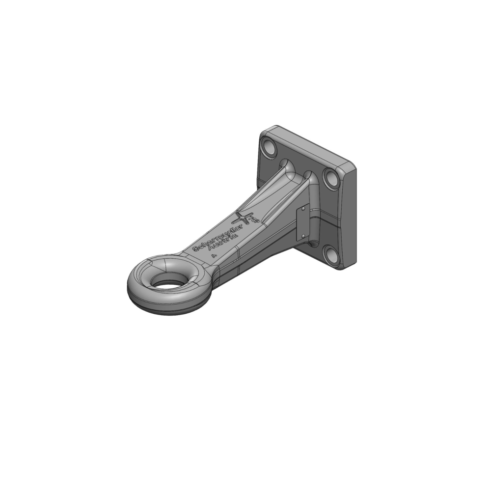 Zaczep flanszowy, oczkowy fi50mm, rozstaw 120x120, wersja sztywna  - 00.664.42.1-A90