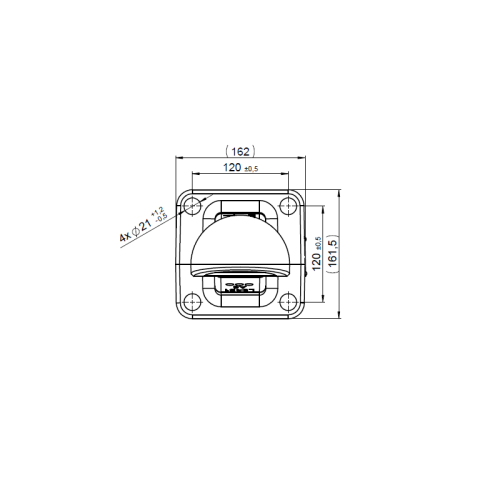 Zaczep flanszowy, oczkowy fi50mm, rozstaw 120x120, wersja obrotowa  - 00.664.40.0-A902