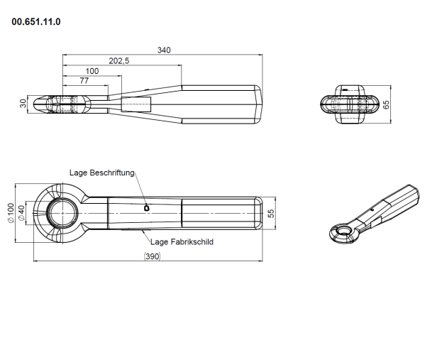 Zaczep oczkowy fi40 do wspawania - 00.651.11.0