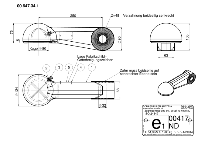 Zaczep ząbkowany Z48 Krone Combi Pack/Comprima Scharmueller - 00.647.34.1-A02